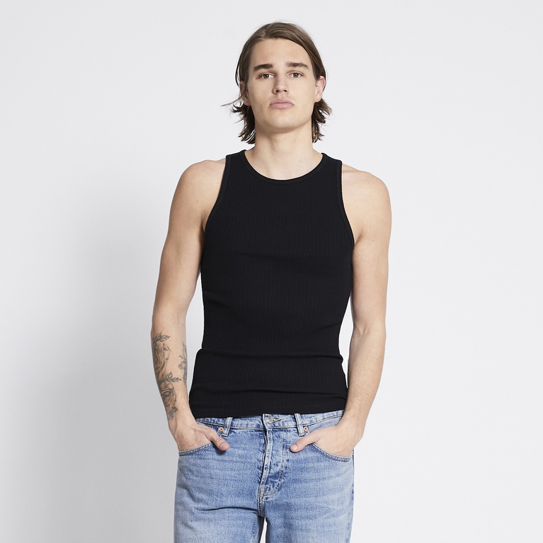 Ribbed tank top "Worm" Black